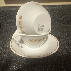 Corelle Butterfly Gold cream/sugar and misc saucer